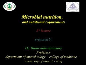 Microbial nutrition definition