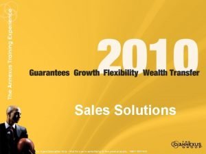 Sales Solutions For Agent Education Only Not for