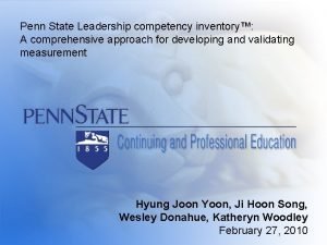 Leadership competency inventory