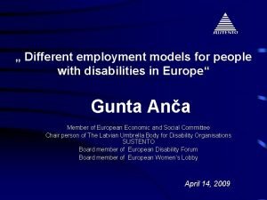 Different employment models for people with disabilities in