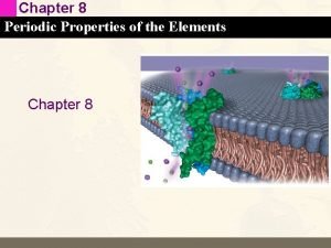 Chapter 8 Periodic Properties of the Elements Chapter