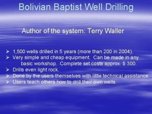 Baptist well drilling