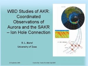 WBD Studies of AKR Coordinated Observations of Aurora