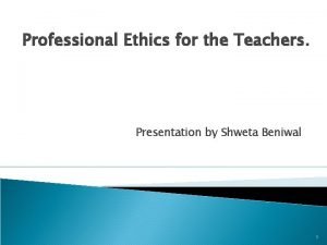 Professional ethics of teachers
