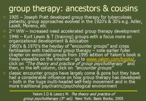 group therapy ancestors cousins 1905 Joseph Pratt developed
