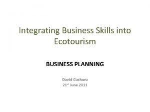 Ecotourism business plan