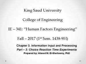 King Saud University College of Engineering IE 341