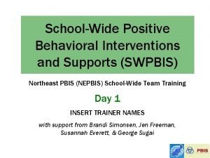 SchoolWide Positive Behavioral Interventions and Supports SWPBIS Northeast