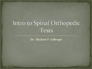 Spinal percussion test