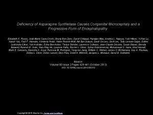 Deficiency of Asparagine Synthetase Causes Congenital Microcephaly and