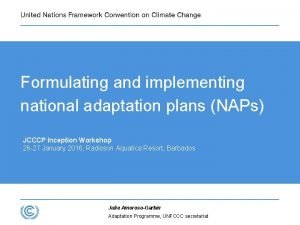 Formulating and implementing national adaptation plans NAPs JCCCP