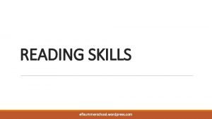 READING SKILLS eflsummerschool wordpress com Lead in DISCUSS