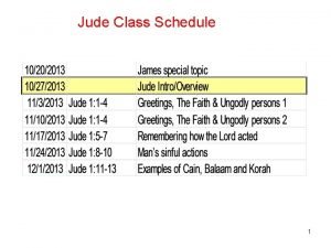 Jude Class Schedule 1 Jude Judas and Judah
