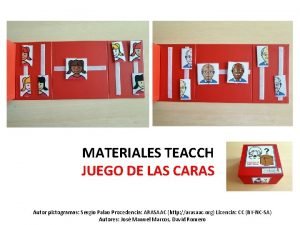 MATERIALES TEACCH JUEGO DE LAS CARAS Autor pictogramas