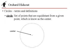 Orchard Hideout Circles terms and definitions circle Set