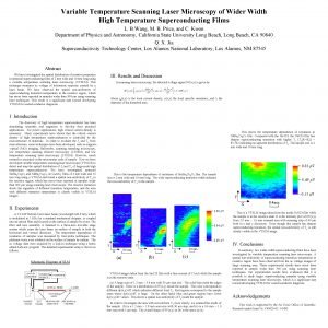 Variable Temperature Scanning Laser Microscopy of Wider Width