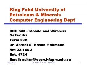 King Fahd University of Petroleum Minerals Computer Engineering