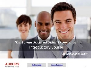 Customer Focused Sales Experience Introductory Course Let Your
