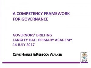 Governance competency framework