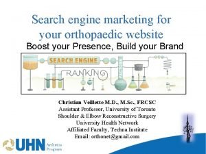 Orthopedic search engine optimization