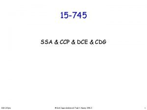 15 745 SSA CCP DCE CDG SSA Opts