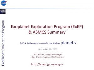 Exoplanet exploration program Exoplanet exploration program