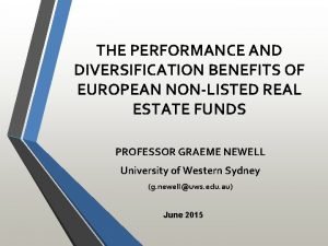 THE PERFORMANCE AND DIVERSIFICATION BENEFITS OF EUROPEAN NONLISTED