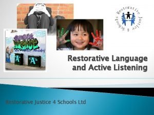 Restorative Language and Active Listening Restorative Justice 4
