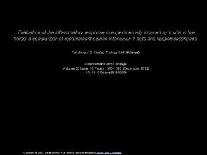 Evaluation of the inflammatory response in experimentally induced