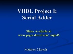 Vhdl code for serial adder