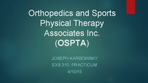 Ospta physical therapy