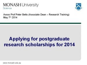 Assoc Prof Peter Betts Associate Dean Research Training