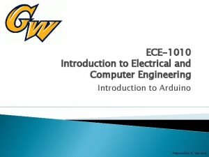 ECE1010 Introduction to Electrical and Computer Engineering Introduction