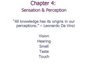 Chapter 4 sensation and perception