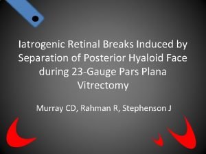 Iatrogenic Retinal Breaks Induced by Separation of Posterior