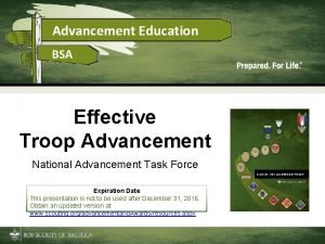 Advancement Education BSA Effective Troop Advancement National Advancement