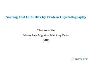 Sorting Out HTS Hits by Protein Crystallography The