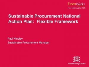 Sustainable procurement action plan