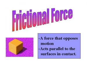 A force that opposes motion Acts parallel to