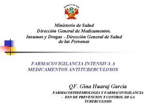 Ministerio de Salud Direccin General de Medicamentos Insumos