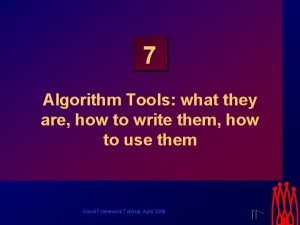 Tools of algorithm