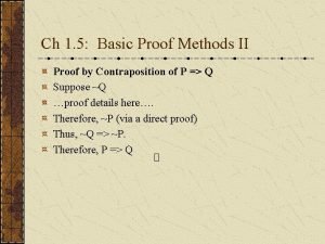 Ch 1 5 Basic Proof Methods II Proof