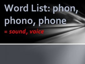 Phon word list