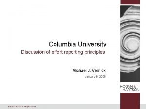 Columbia effort reporting Columbia effort reporting