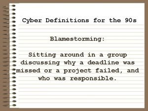 Cyber definitions