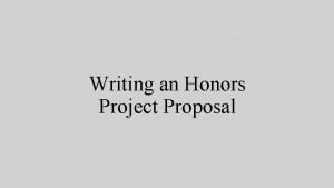 Honors project