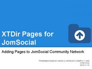 XTDir Pages for Jom Social Adding Pages to