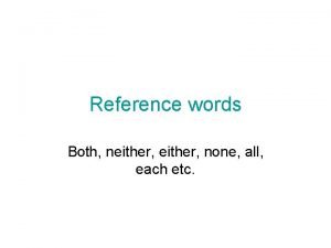 Time reference words