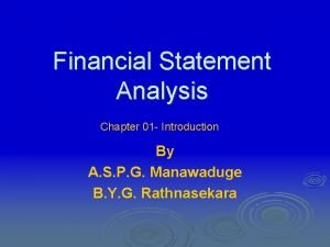 Introduction of financial statement analysis