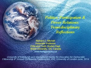 Politics Participation Power Relations Transdisciplinary Reflections Richard C